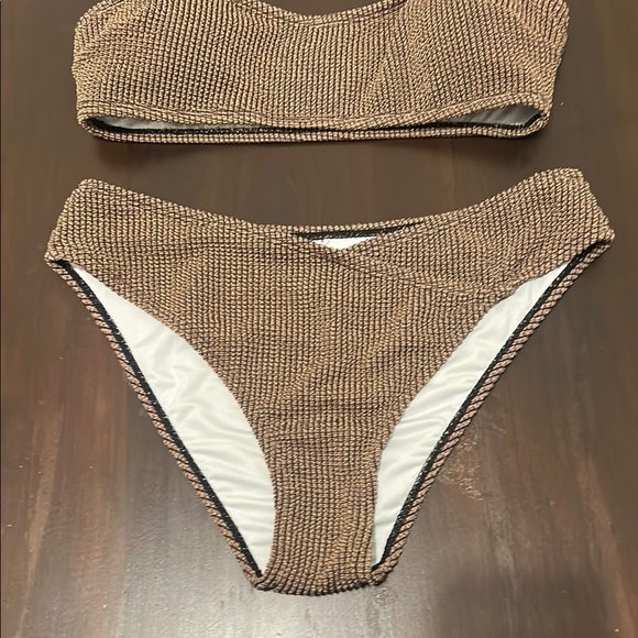 Cupshe Rib Mineral Wash Scoop Neck Top & Hipster Bikini Set Size M - Picture 5 of 16